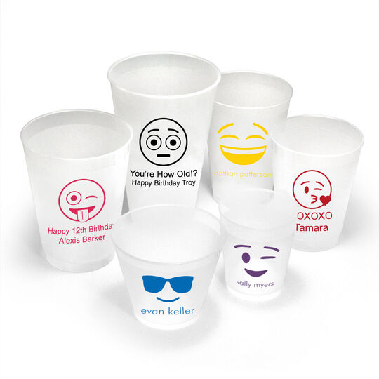 Personalized Shatterproof Cups with Emojis